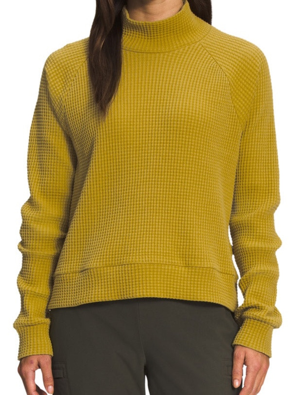 The North Face Chabot Mock Neck Waffle Knit Sweater - Size Large